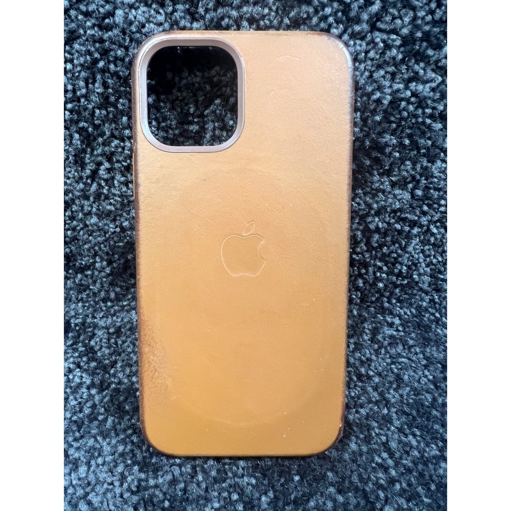 USED Apple iPhone 12 Pro Max Leather Case Saddle‎ Brown MagSafe Genuine OEM